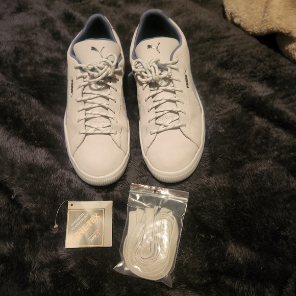 White/Blue VTG Puma Goretex Suede - Picture 3 of 7